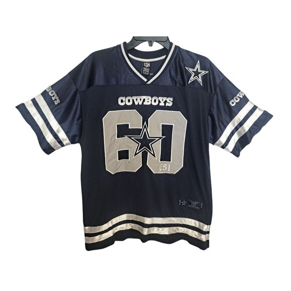 Dallas Cowboys NFL Team Apparel Jersey Mens M Blue/Silver #60 Mesh Football - Picture 1 of 8